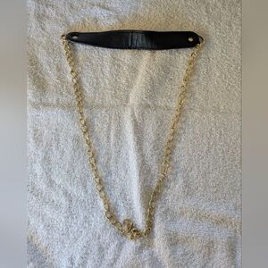 Black Leather and Gold Chain Belt.